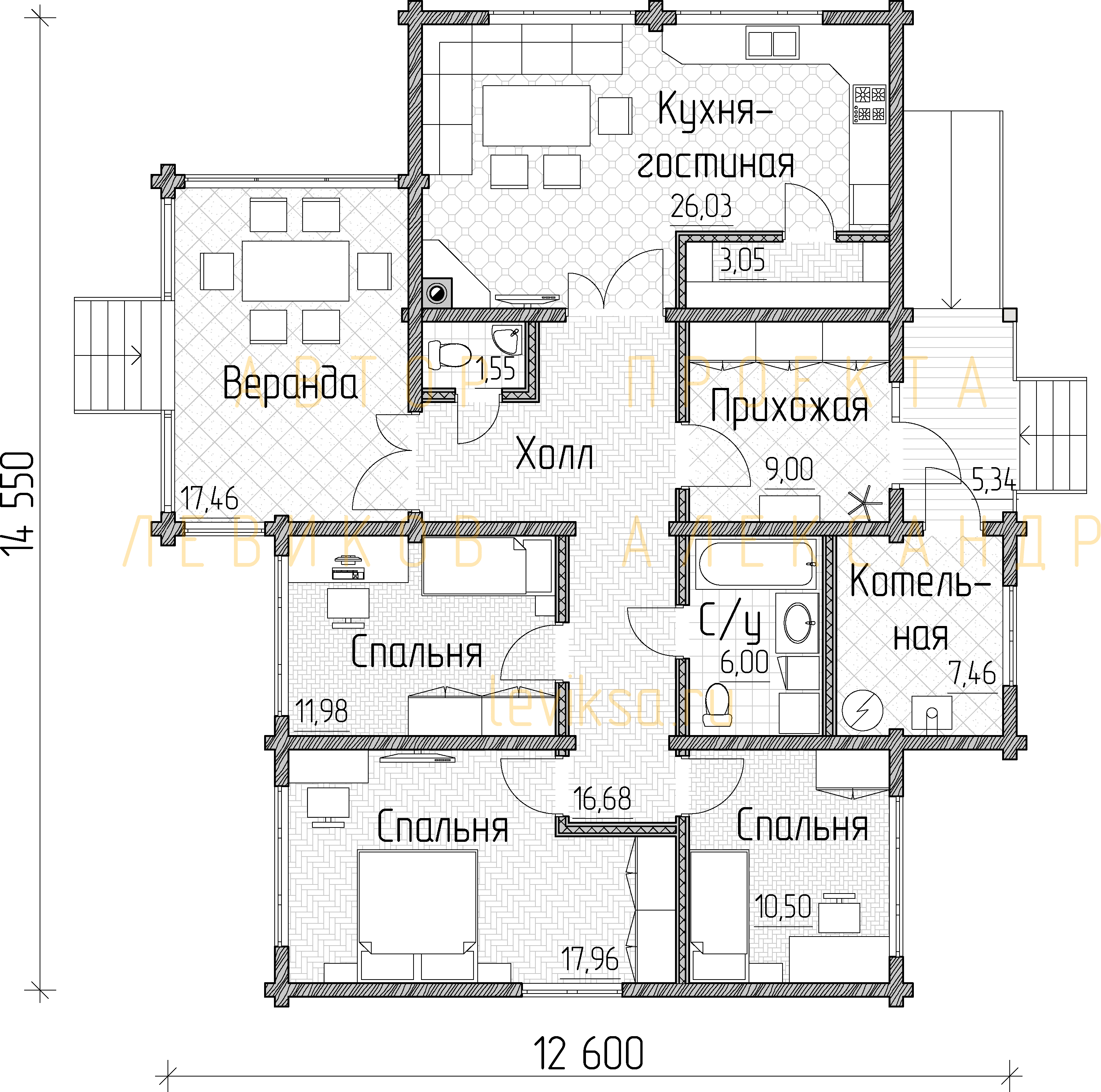 План функционального зонирования этажа