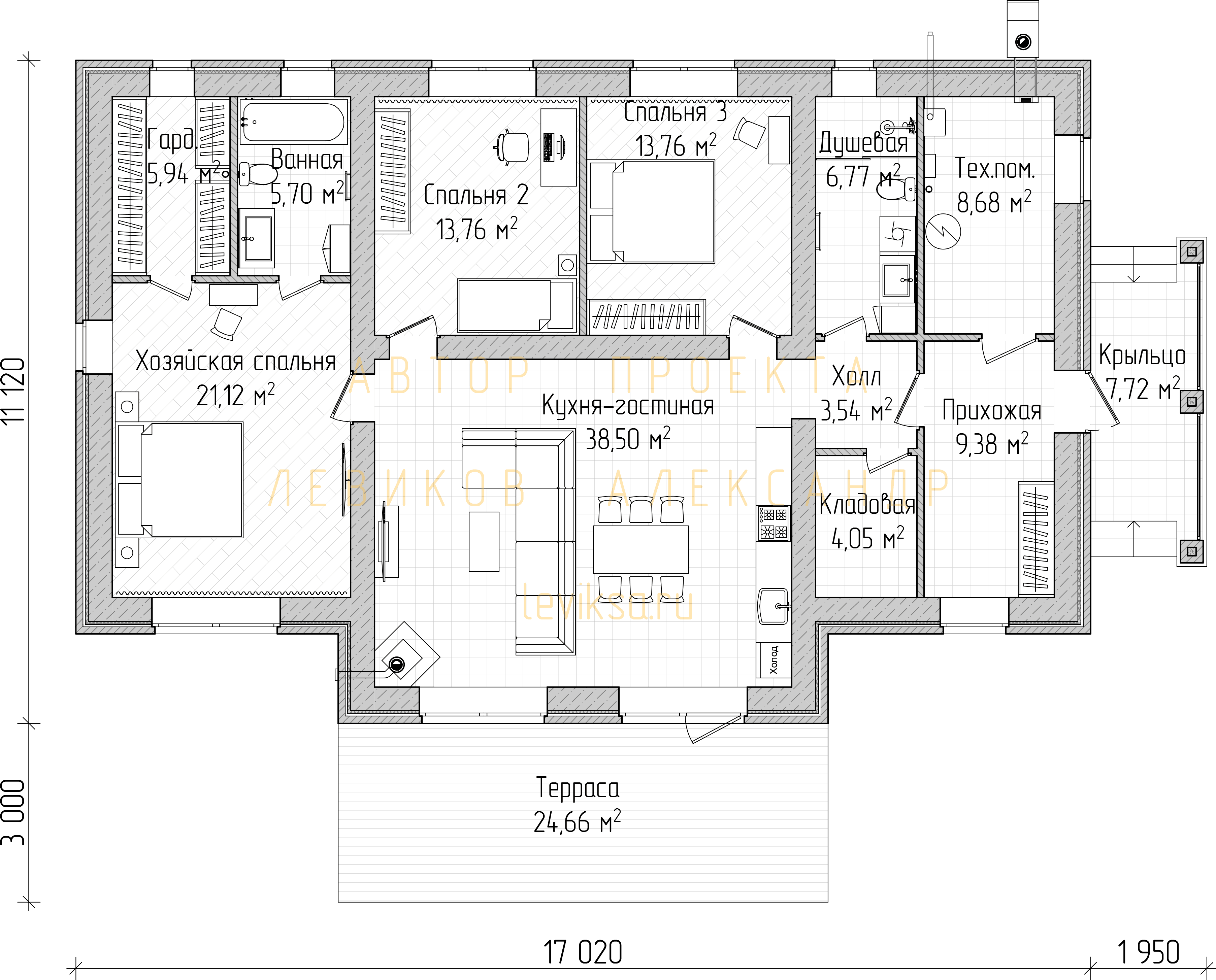 План функционального зонирования этажа
