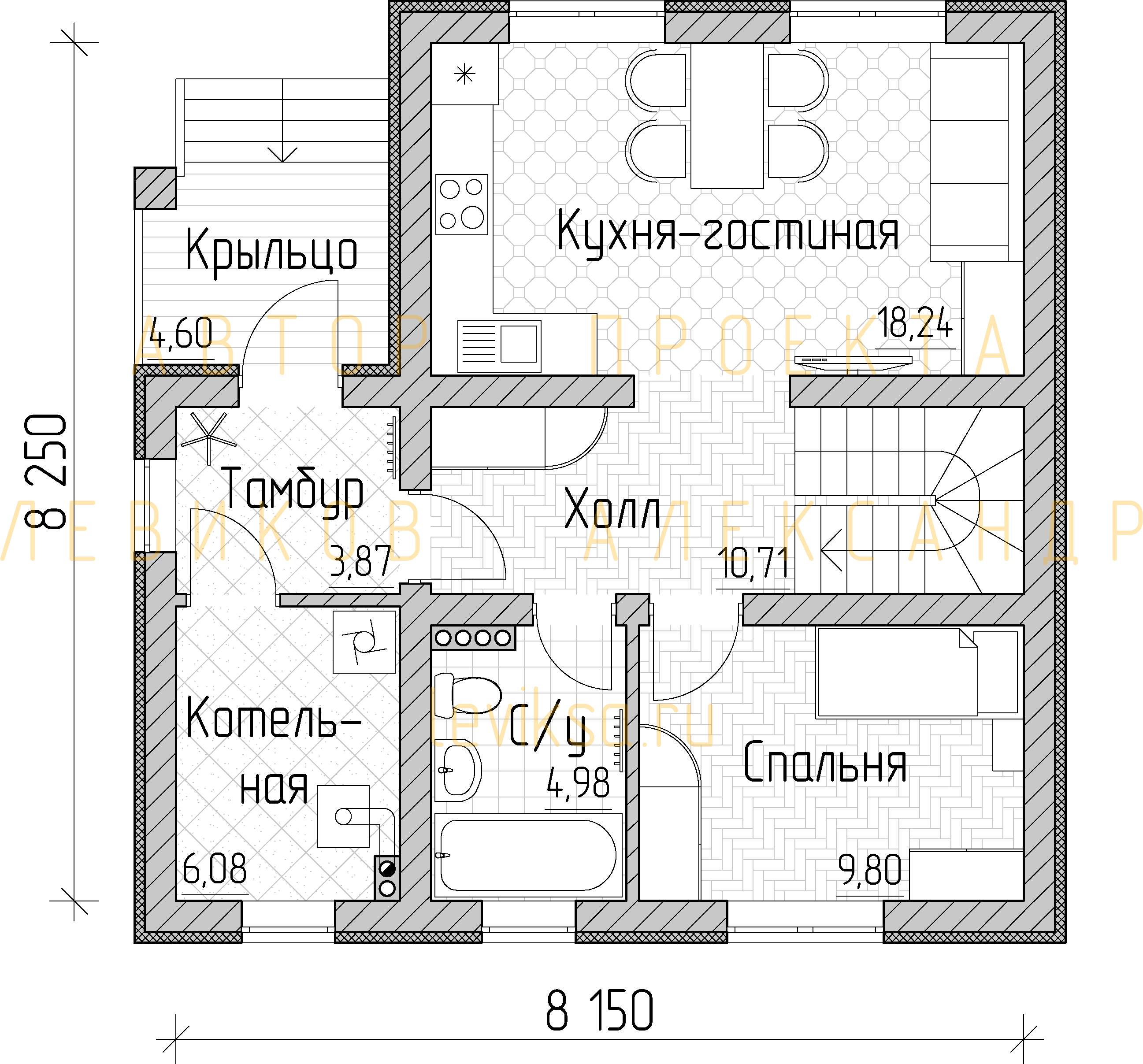 План функционального зонирования первого этажа